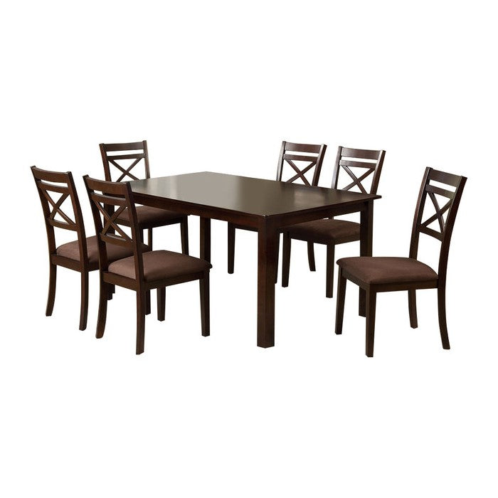 Mirror Trim Wooden Dining Table with Cabriole Legs, Champagne Silver