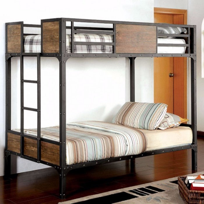 6 Drawer Wooden Dresser with Horizontal Lines and Round Knobs, Black