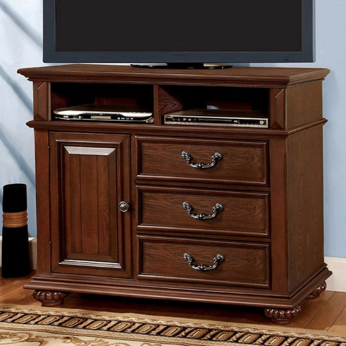 Transitional Wooden Dresser with Nine Drawers and Metal Knob Pulls, Brown