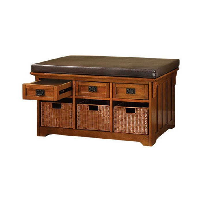 Five Drawers Wooden Dresser with 2 Cabinets and 2 Jewelry Trays, Brown