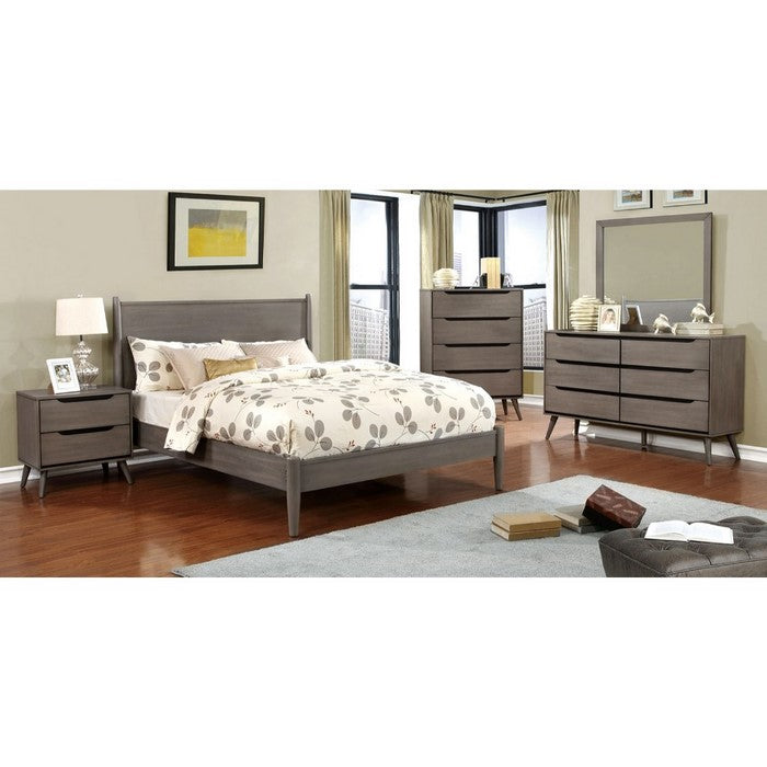 Mid-Century Modern Style Wooden Chest, Gray