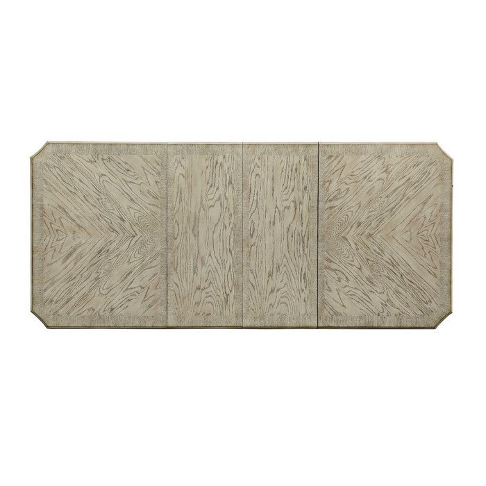 Holcroft Transitional Style Dining Table, Antiqued White