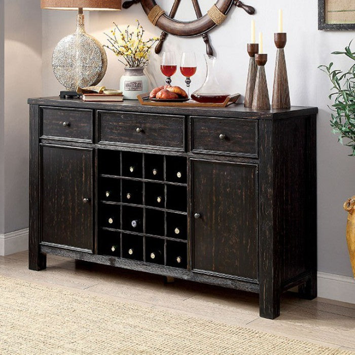 Wooden Console Table with Wide Drawer and Open Bottom Shelf, Antique White