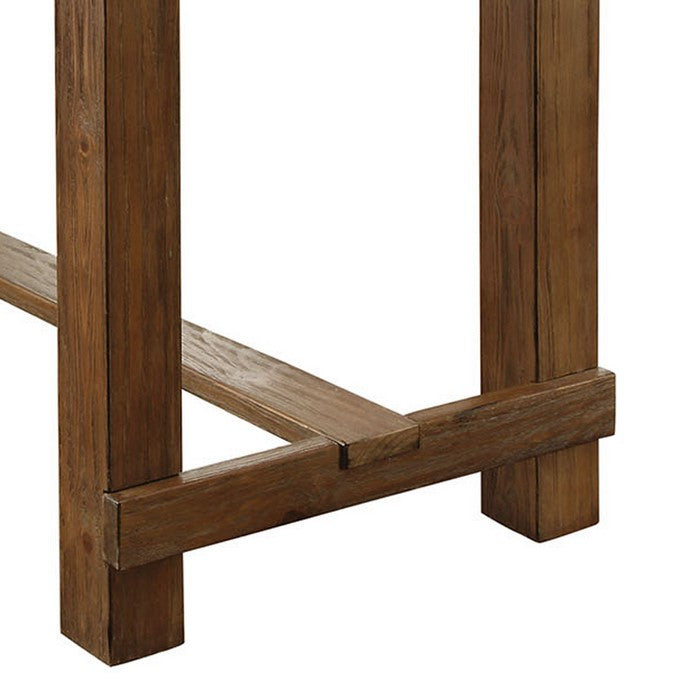 2 Drawer Wooden Server with One Side Door Cabinet and Wine Rack, Dark Brown