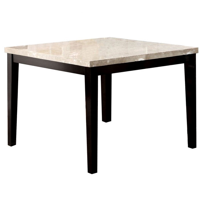 Marion II Square Marble Top Counter Height Table, Espresso Finish