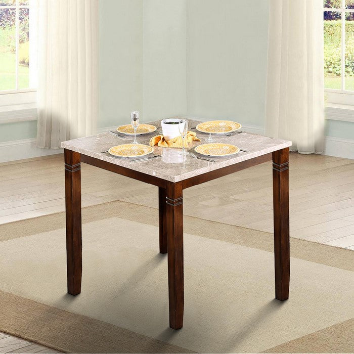 Wooden Square Top Reversible Game Table with Pedestal Base, Brown