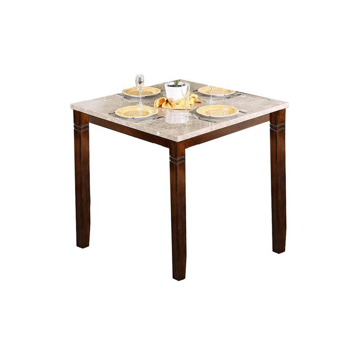 Wooden Square Top Reversible Game Table with Pedestal Base, Brown