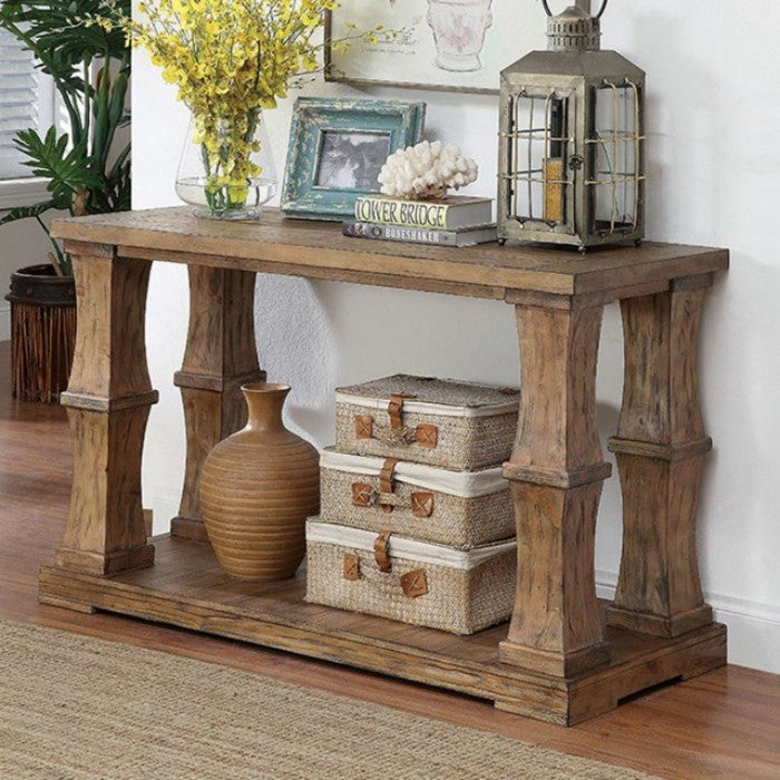 Granard Sofa Table Transitional Style, Natural Tone Finish