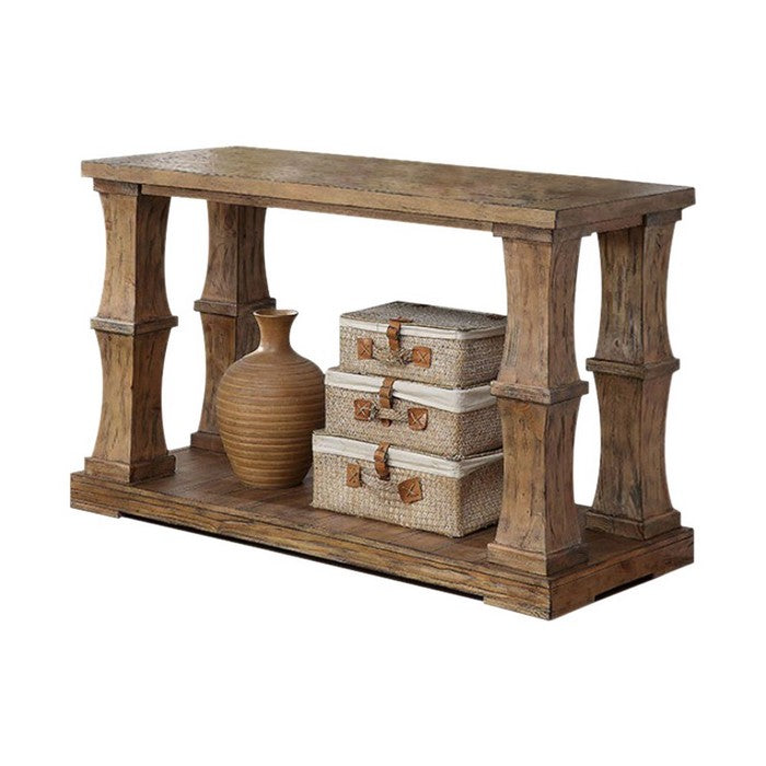 Granard Sofa Table Transitional Style, Natural Tone Finish