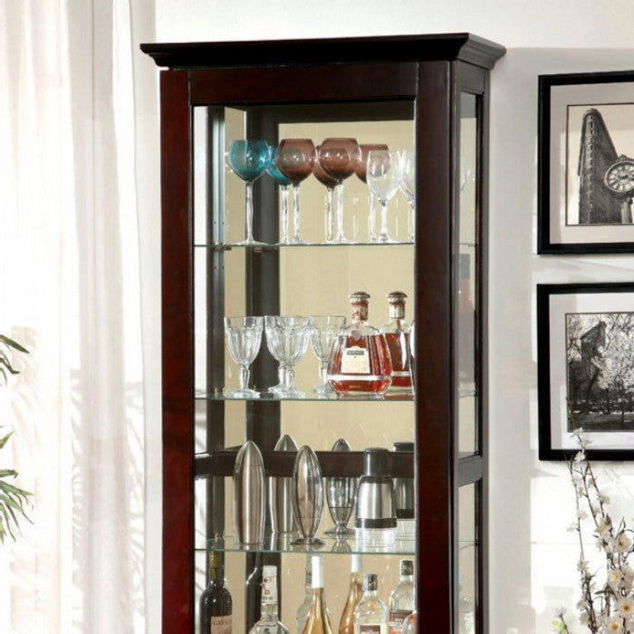 Curio Cabinate In Cappuccino Finish