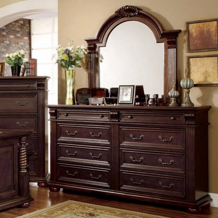 Spacious Wooden Frame Wine Cabinet with Drop Down Storage, Brown