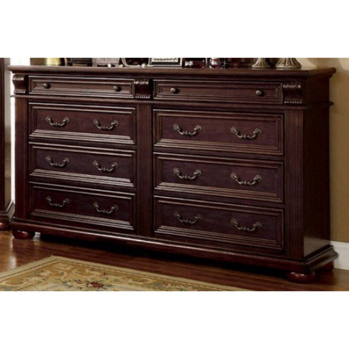 Spacious Wooden Frame Wine Cabinet with Drop Down Storage, Brown