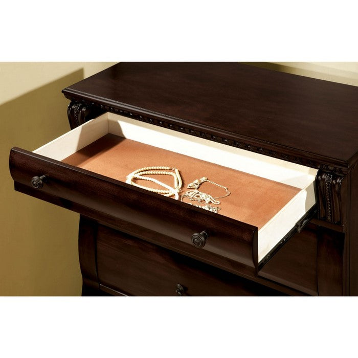 Roomy Leisurely Wooden Chest, Cherry Brown