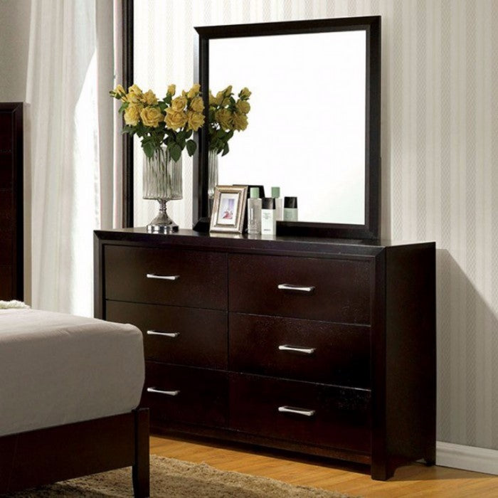 Faux Crystal Accented Wooden Floor Mirror, Clear and Silver