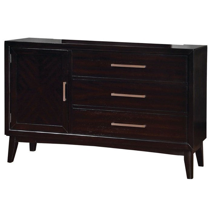 Five Drawer Cabinet with Mirror Panels and Faux Gem Accents, Silver