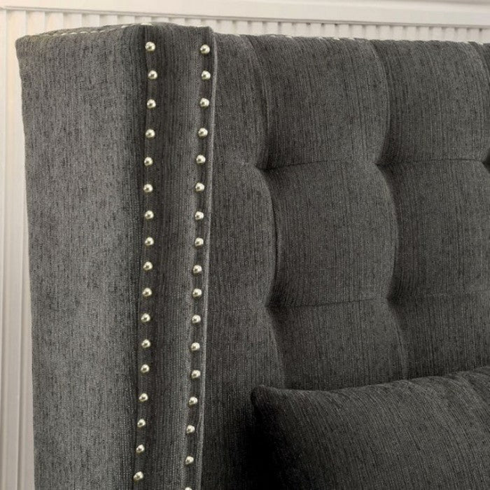Amora Traditional Style Mid-Century Comfy Love Seat, Gray