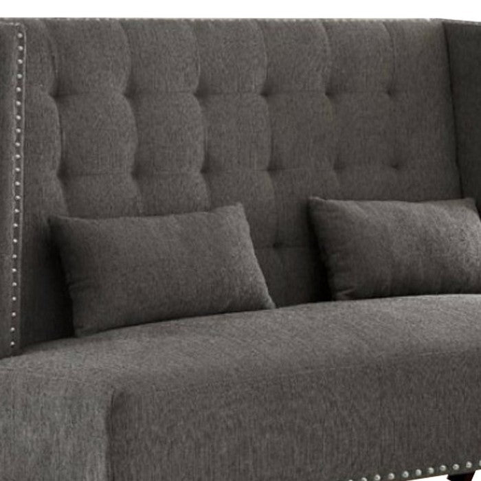 Amora Traditional Style Mid-Century Comfy Love Seat, Gray