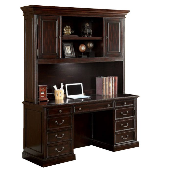 Coolidge Transitional Style Credenza Desk, Cherry