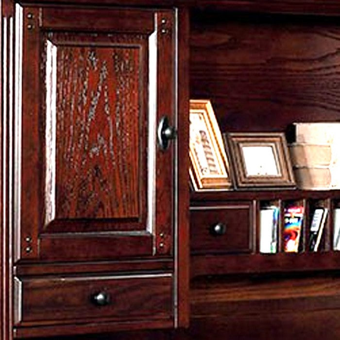 Tami Traditional Style Corner Desk Hutch, Dark Walnut
