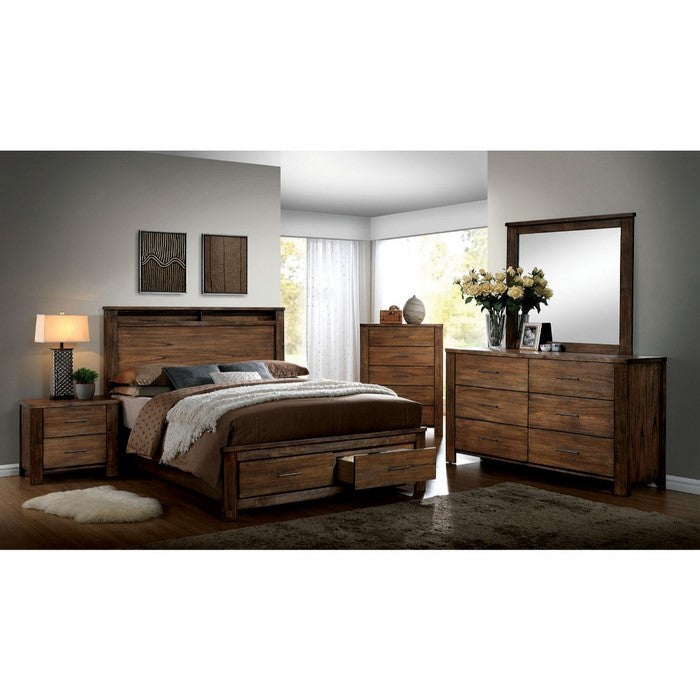 Transitional Style Wooden Chest With Metal Handle Pulls, Brown