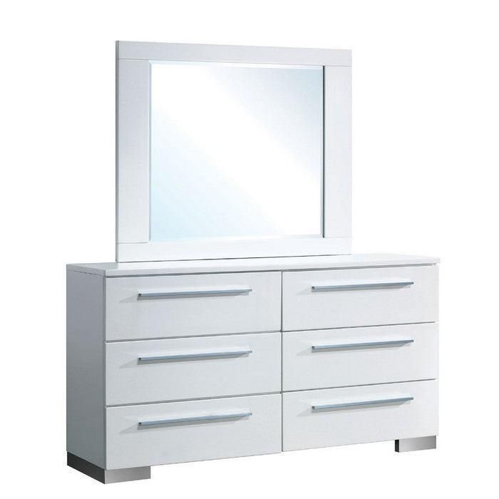 Minimal Modest Wooden Dresser In Contemporary With 6 Drawers, White