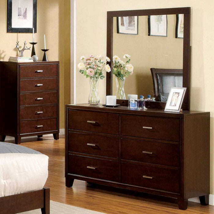 Immaculate Wooden Designer Dresser In Contemporary Style,  Brown Cherry