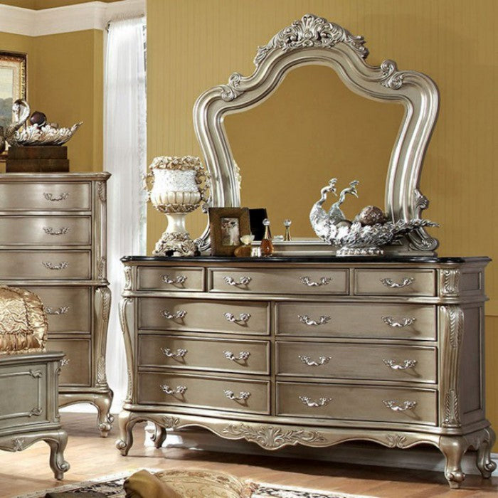 Opulent Lush Luxurious Designer Wooden Dresser, Gold Design