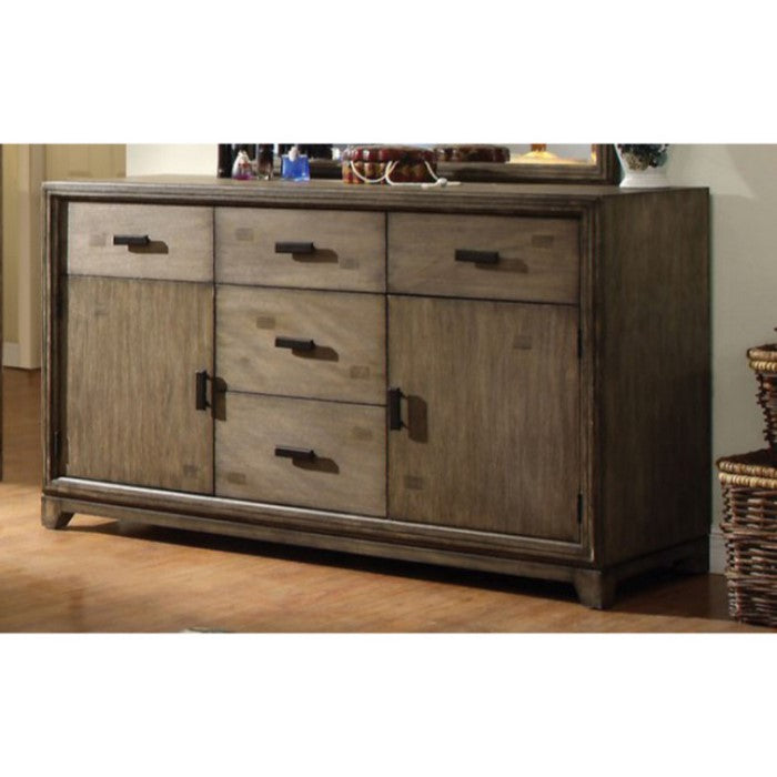 Charming Sophisticated Wooden Dresser In Transitional Style, Gray