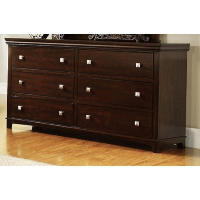 Designer Wooden Dresser In Transitional Style, Brown Cherry