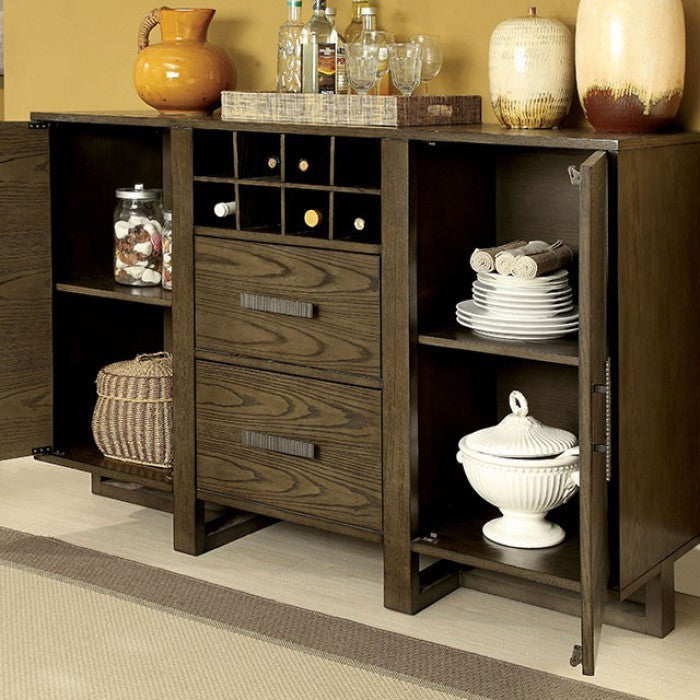Eris I Modern Style Wooden Server, Brown