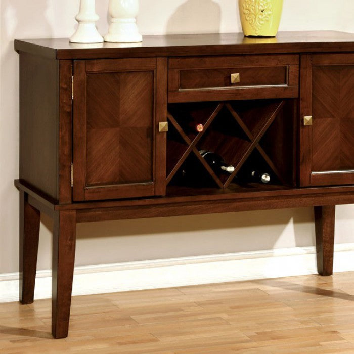 Hillsview I Transitional Style Server, Brown Cherry