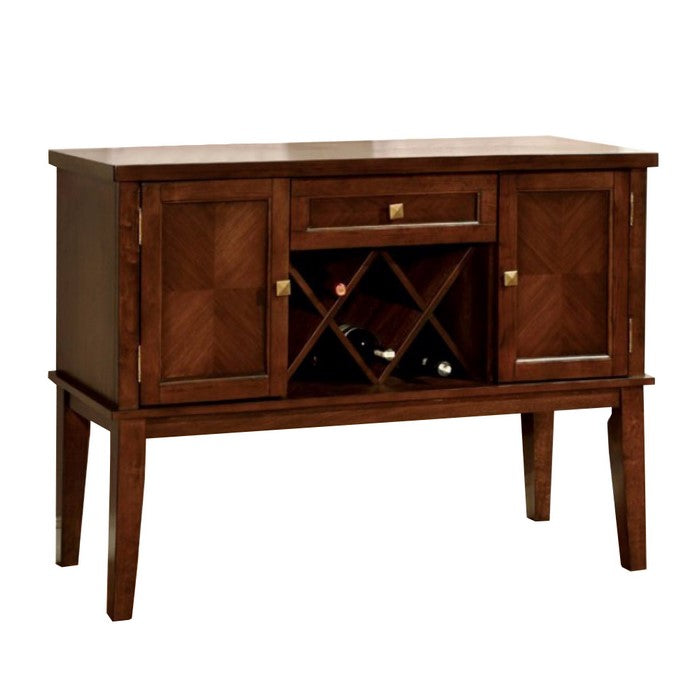 Hillsview I Transitional Style Server, Brown Cherry