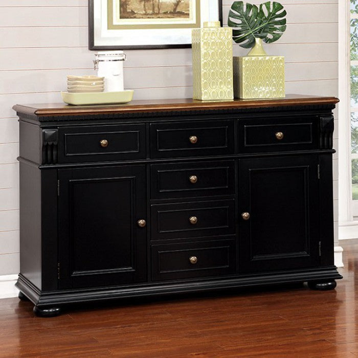 Sabrina Country Style Server, Cherry & Black