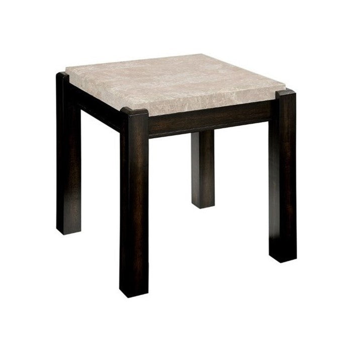 Gladstone End Table Contemporary Style, Ivory