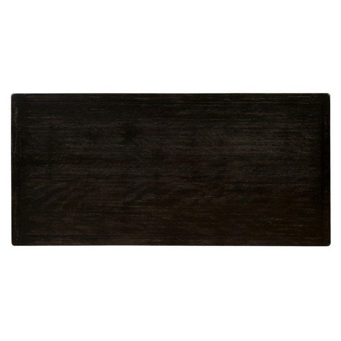 Sania II Rustic Style Bar Table, Antiqued Black Finish