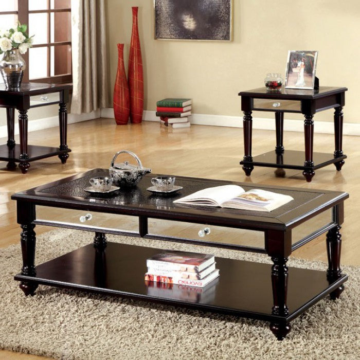 Horace Contemporary Three Piece Table Set, Espresso Finish, Set Of 3