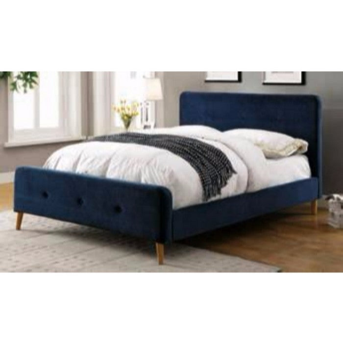 Padded Wooden Full size Bed, Blue