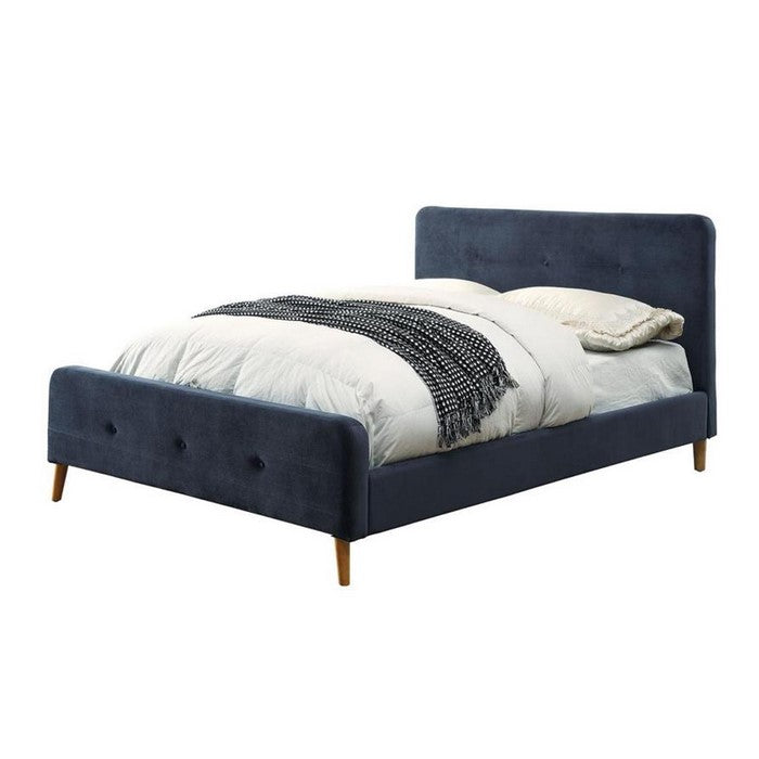 Padded Wooden Full size Bed, Blue