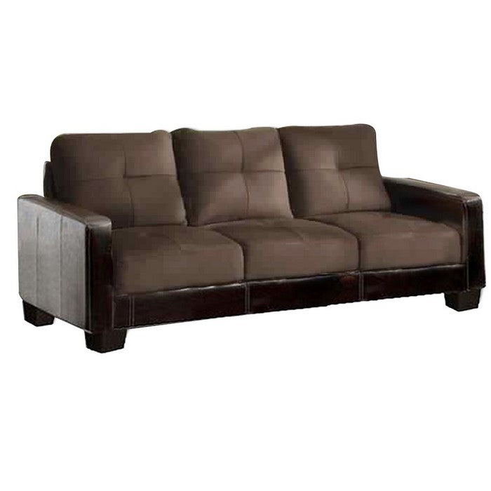 Laverne Contemporary Style Sofa in Chocolate and Espresso