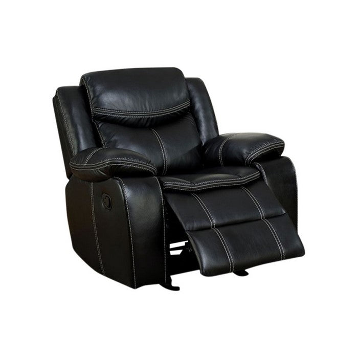 Gatria Transitional Recliner Chair, Black