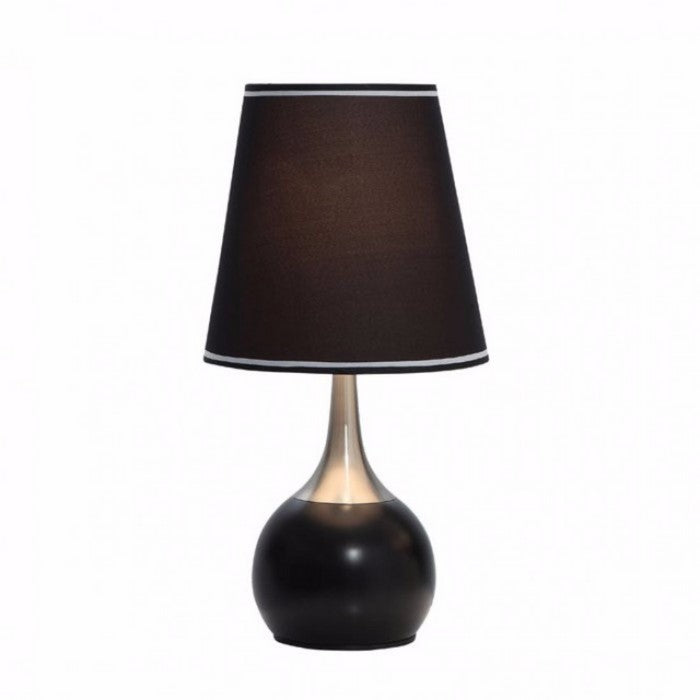 Leah Contemporary Touch Lamp, Gold and Black