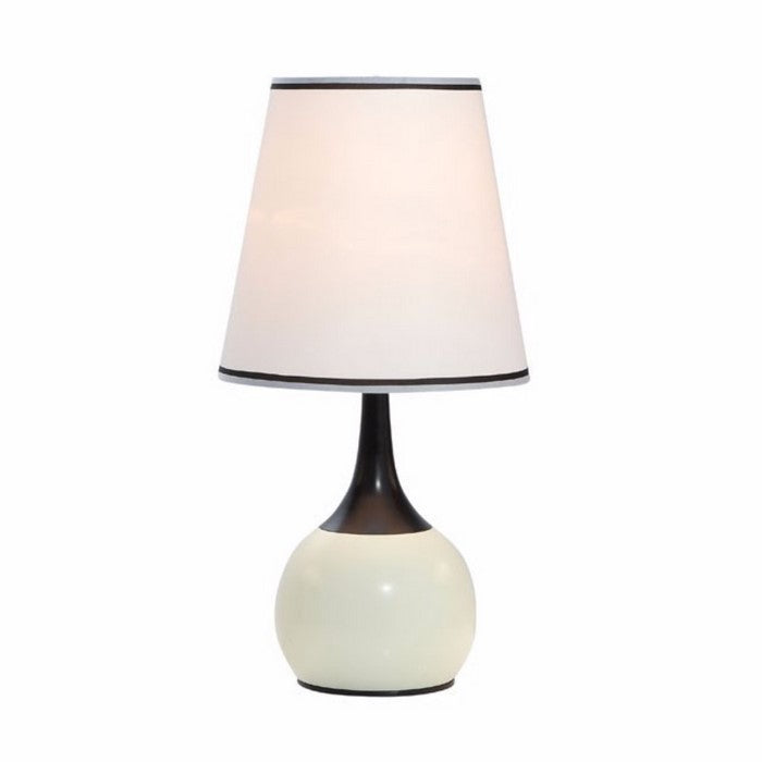 Leah Contemporary Touch Lamp, Gold and White