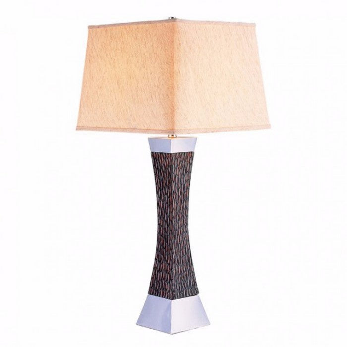 Pandora Transitional Style Table Lamp, Black, Chrome