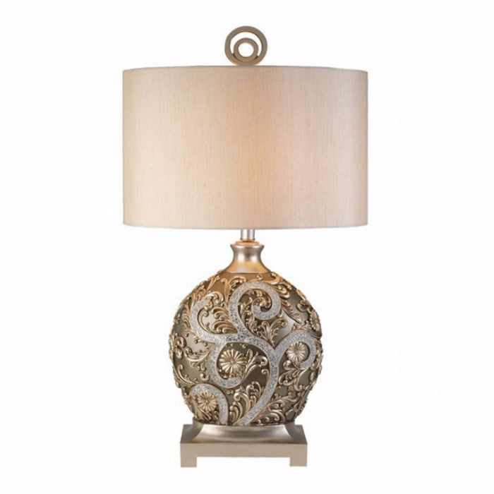 Estelle Traditional Style Table Lamp,Champagne Silver