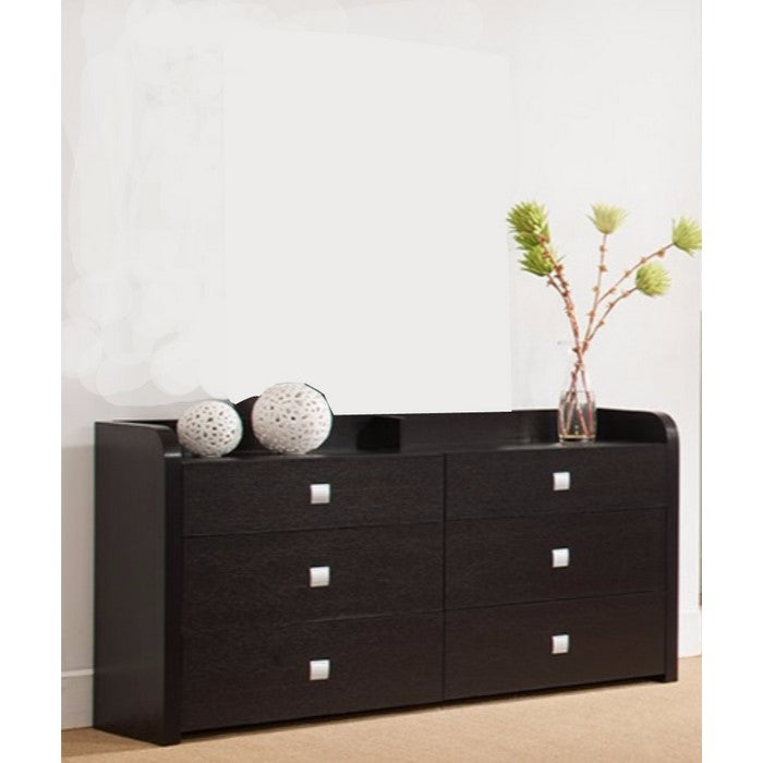 A beautiful Dresser With Six Drawers, Dark Brown.