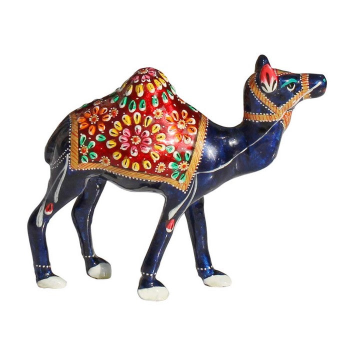 Benzara HandmadeDecorative Camel Statue In Wood And Metal, Multicolor