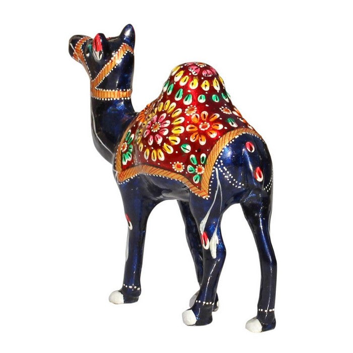 Benzara HandmadeDecorative Camel Statue In Wood And Metal, Multicolor