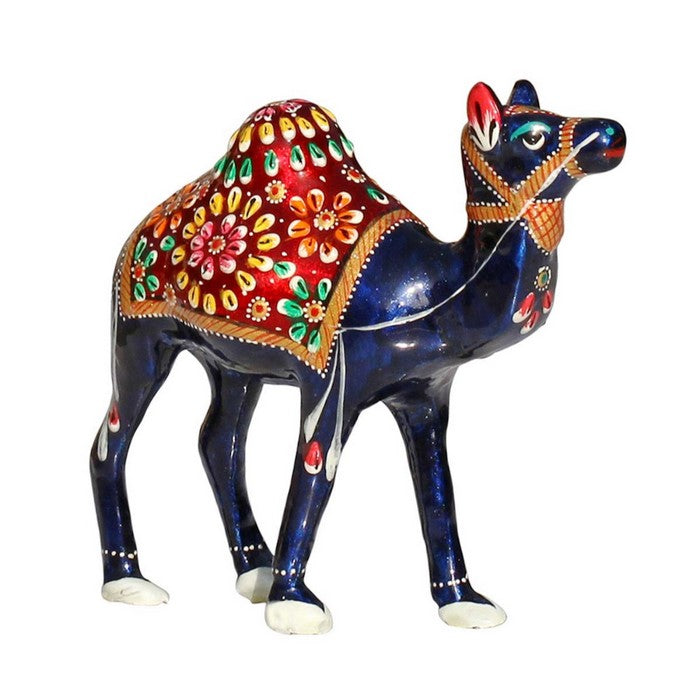 Benzara HandmadeDecorative Camel Statue In Wood And Metal, Multicolor