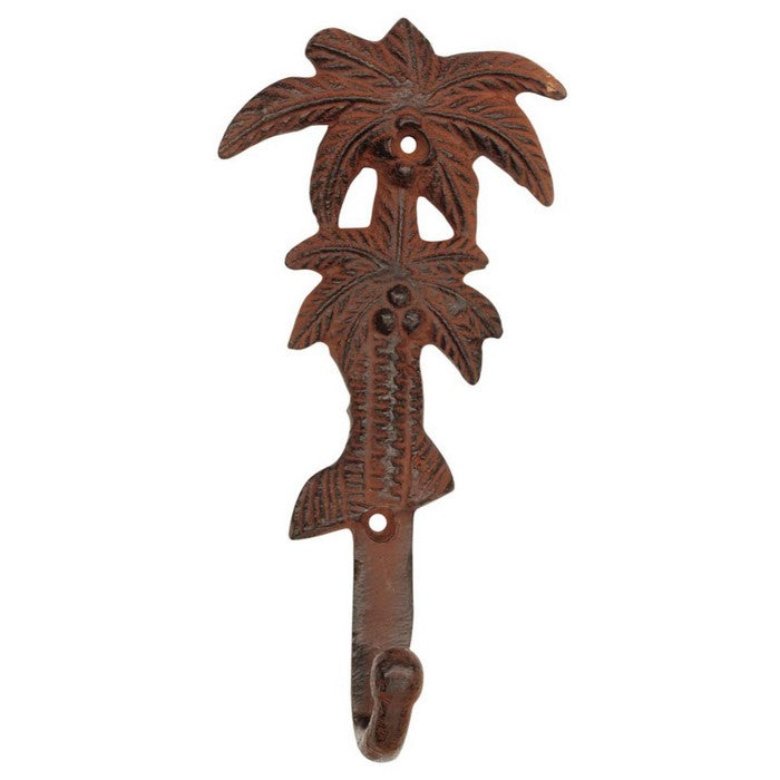 Benzara Single Hook Palm Tree Wall Mount In Metal, Brown