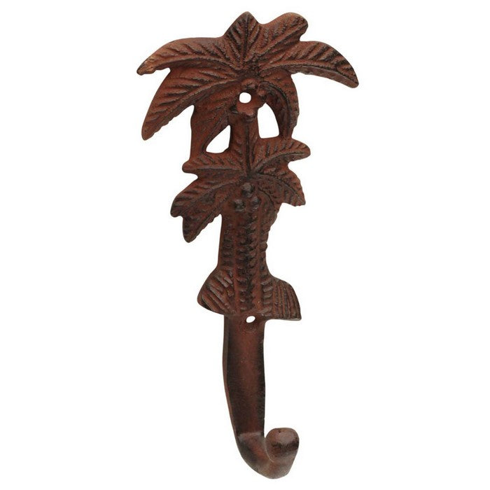 Benzara Single Hook Palm Tree Wall Mount In Metal, Brown